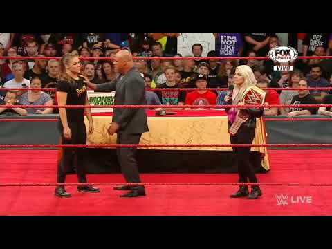 Ronda rousy Ataca a alexa bliss en español latino WWE RAW 18-06-18