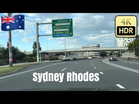 Sydney Australia [4K 60fps HDR City Suburbs  Driving Tour] Llewellyn Street, Rhodes To Strathfield