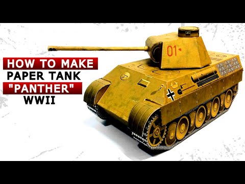 How to make paper tank Panther PzKpfw V Ausf A ? WW2 DIY cardboard tank model building