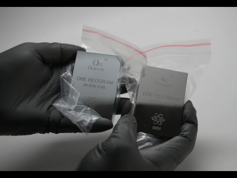 Osmium and rhenium kilogram bars from Luciteria