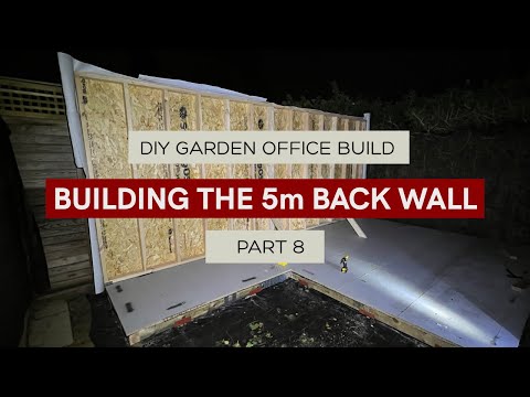 DIY Solo Garden office build, Part 8 - Building the 5m back wall