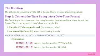How to Convert UTC to EST in Google Sheets
