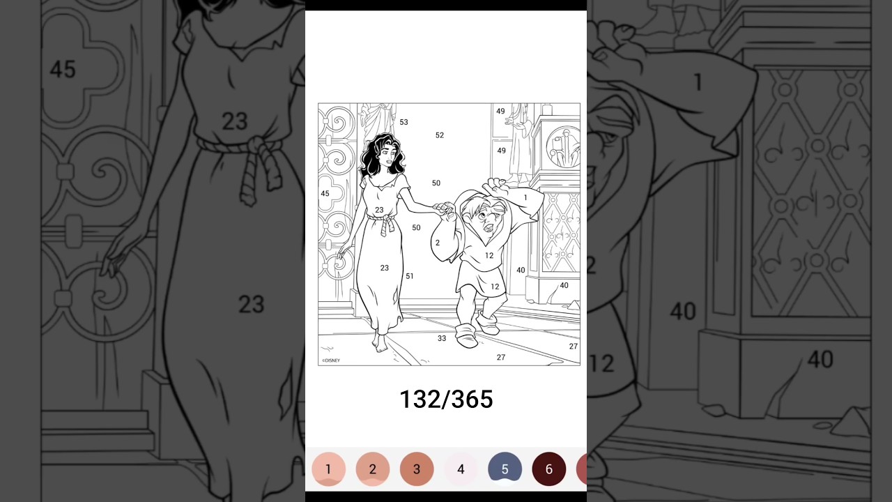 132/365 #notredame #hunchback #hunchbackofnotredame #esmeralda #disney #colorbynumber #daily #g