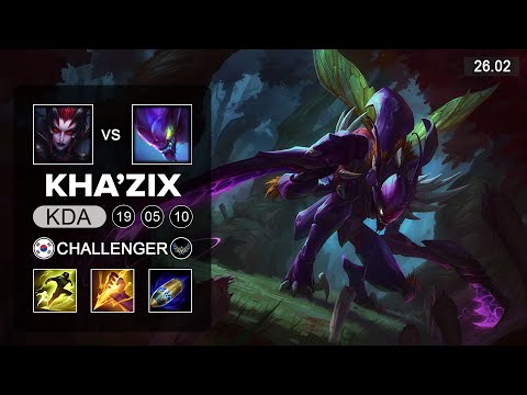 Kha'Zix vs Elise Jungle - KR Challenger - Patch 16.02 Season 16