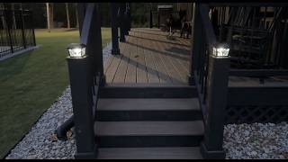 SIEDiNLAR Solar Post Cap Lights Outdoor, Aluminum Glass 2 Modes Fence 