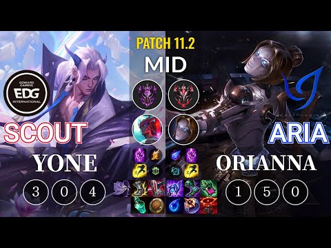 EDG Scout Yone vs CGA Aria Orianna Mid - KR Patch 11.2