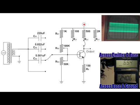 Audio Amplifier, One Transistor, Each Part Demo