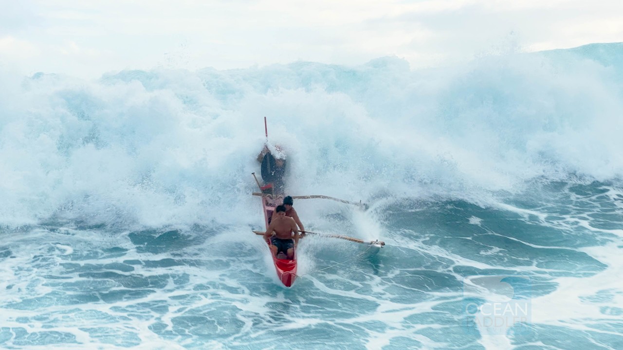 Heavy Canoe Surfing wipeout in Hawaii - also a couple great rides