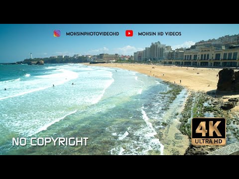 Ocean waves bursting on the shore of the coast I MOHSIN HD VIDEOS I NO COPYRIGHT