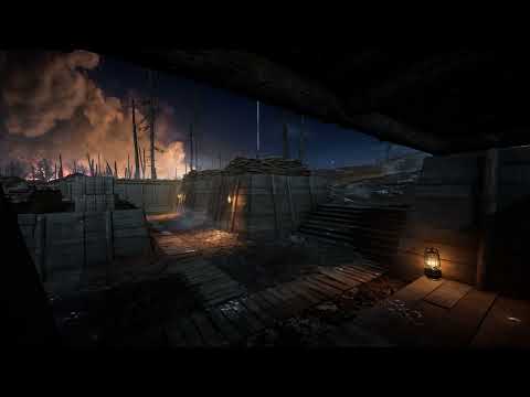 Battlefield War Ambience, distant gunfire battles, artillery bomb explosions, for relaxing, sleeping