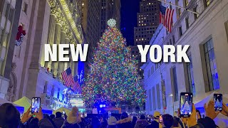 New York City LIVE Manhattan NYSE Wall Street Christmas Tree Lighting 2025 (December 4, 2025)