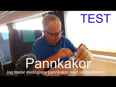 2018-08-08 PANNKAKSTEST Jag testar SJs ekologiska pannkakor med jordgubbssylt