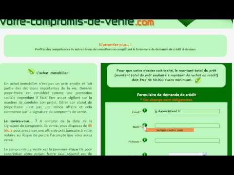 comment financer acompte compromis vente