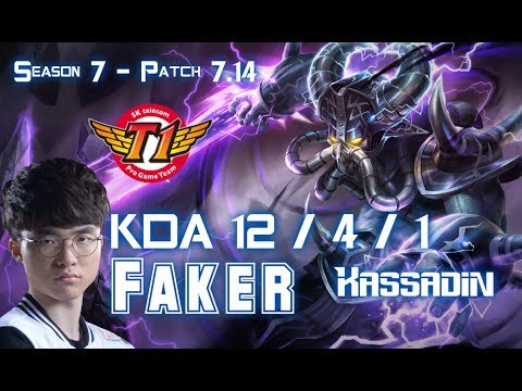 SKT T1 Faker KASSADIN vs TALIYAH Mid - Patch 7.14 KR Ranked
