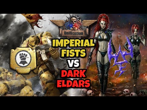 Imperial Fists vs Dark Eldars – 1v1 DoW Battle vs Insane AI #warhammer40k #dawnofwar #unificationmod