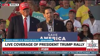 Marco and President Trump speak at Save America Rally in Miami