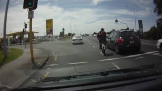 preview picture of video 'Frightened Cyclist & Fearless Motorcyclists'