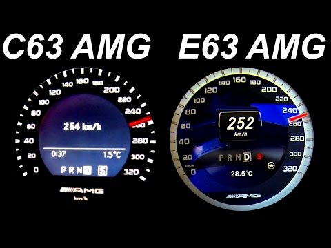 Mercedes C63 AMG vs E63 AMG Acceleration 0-230 + exhaust Sound Burnout  C204 W212 V8 Biturbo