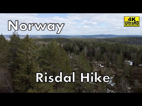 Hike in Risdal near Drammen: Risdalstårnet om Hellashytta fra Galterud (Norway, 4K)