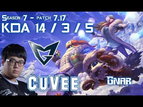SSG CuVee GNAR vs SINGED Top - Patch 7.17 KR Ranked