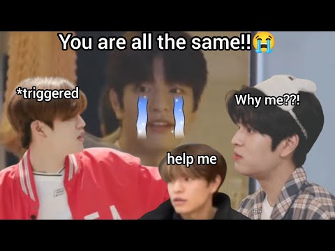 Kim Seungmin being DONE with Stray Kids for 8 minutes straight