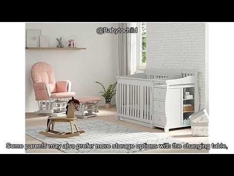 Pemberly Row Contemporary Wood Convertible Crib, Weathered Washed Sierra Finish, Solid Hardwood, 50 in H x 56.5 in W x 33.75 in D, 3 Height Adjustments, Sturdy Nursery Furniture video review thumbnail