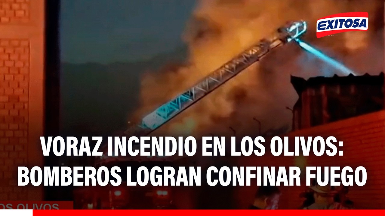 🔴🔵 Voraz incendio en Los Olivos: Bomberos logran confinar fuego que consumió fábrica de cosméticos