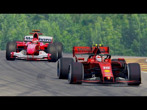 Ferrari F1 2019 vs Ferrari F1 2004 - Spa