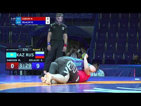 Round 1 Men's GP No-Gi - 130 kg: M. SABIGIN (KAZ) v. R. BILALOV (RUS)