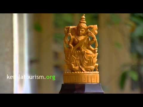 Goddess Lakshmi & Goddess Saraswati, Whitewood sculpture, Handicraft, Kerala 