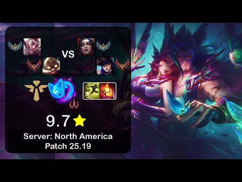 Rakan Support + Corki vs LeBlanc + Caitlyn - NA Challenger - Patch 25.19
