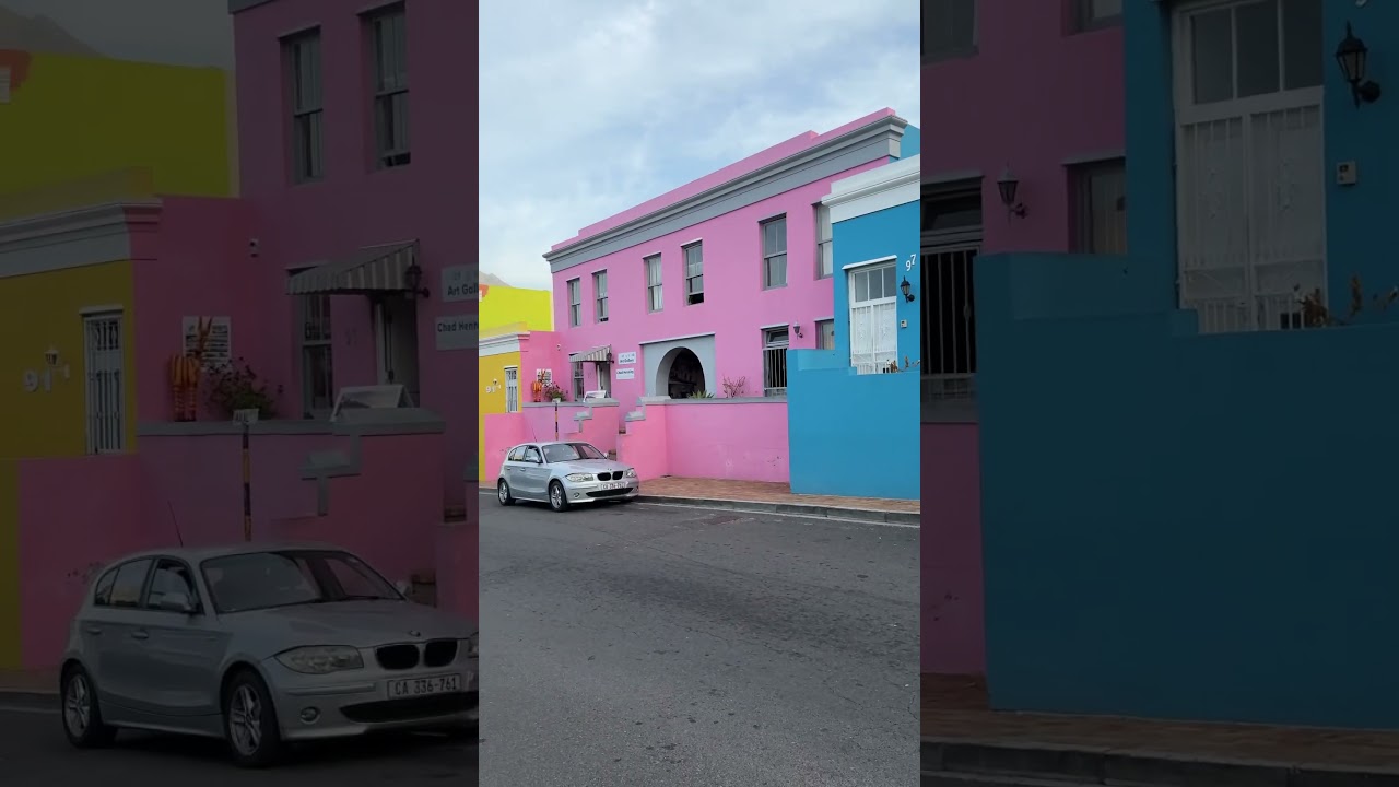 CapeTown tour, The colourful houses Bo Kaap 💛💚💙🩵#capetown #explore #travel #southafrica