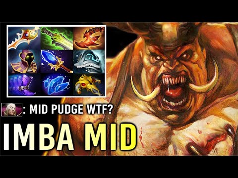 CRAZY MID Pudge vs Invoker Epic Full Slot Raid Boss Instant Delete Enemy Build by qp WTF Dota 2