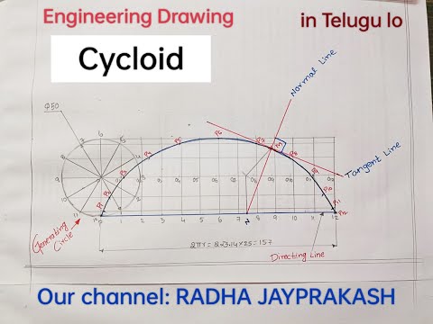 HOW TO DRAW CYCLOID IN ENGINEERING DRAWING IN TELUGU