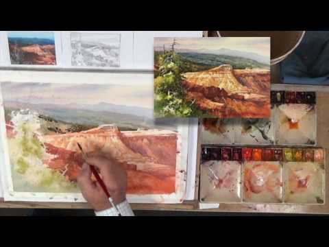 Roland Lee Watercolor Tips - Negative Painting at Cedar Breaks