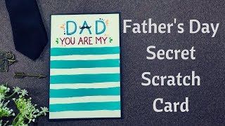 How to make Father's day Secret Scratch Card || DIY Birthday Card For DAD