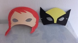 COMO FAZER MASCARA VINGADORES   VIUVA NEGRA E WOLVERINE