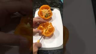 Cutting Bell Pepper in Reverse