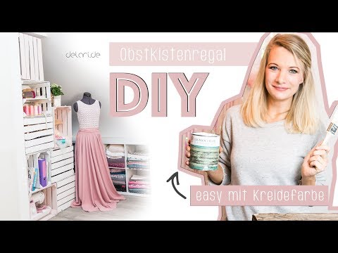 Nine macht´s ... DIY Obstkisten-Regal fürs Nähzimmer bauen - organisieren mit Obstkisten // Delari