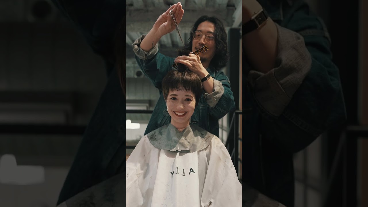 バッサリカット💇🏻‍♀️ついつい見ちゃうイメチェン動画🎥　春は切る方多くて楽しいな👐🏼
