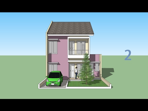 Sketchup house minimalis 2 floor design  part 2