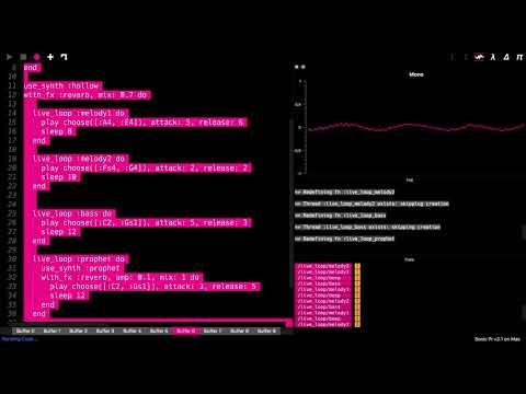 Live coding ambient improv using Sonic Pi