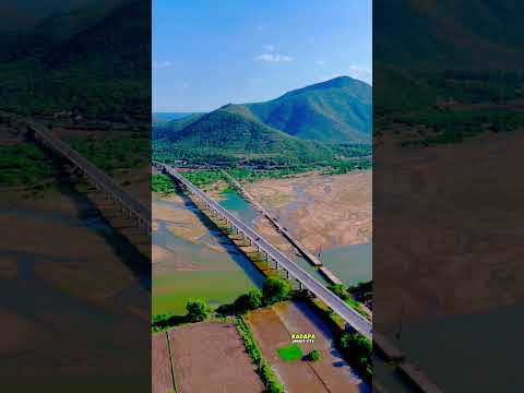 Siddavatam Bridge Drone View, Penna River, Siddavatam Fort, Kadapa, Andhra Pradesh, Aerial Footage.