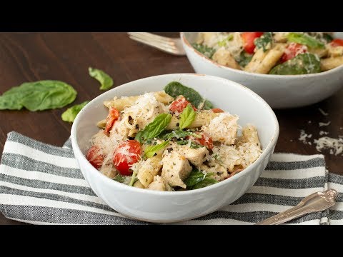 Pressure Cooker Creamy Chicken Pesto Pasta Recipe