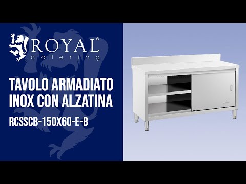 Video - Tavolo armadiato inox - ECO - 150 x 60 cm - 600 kg - Aulzatina - Royal Catering