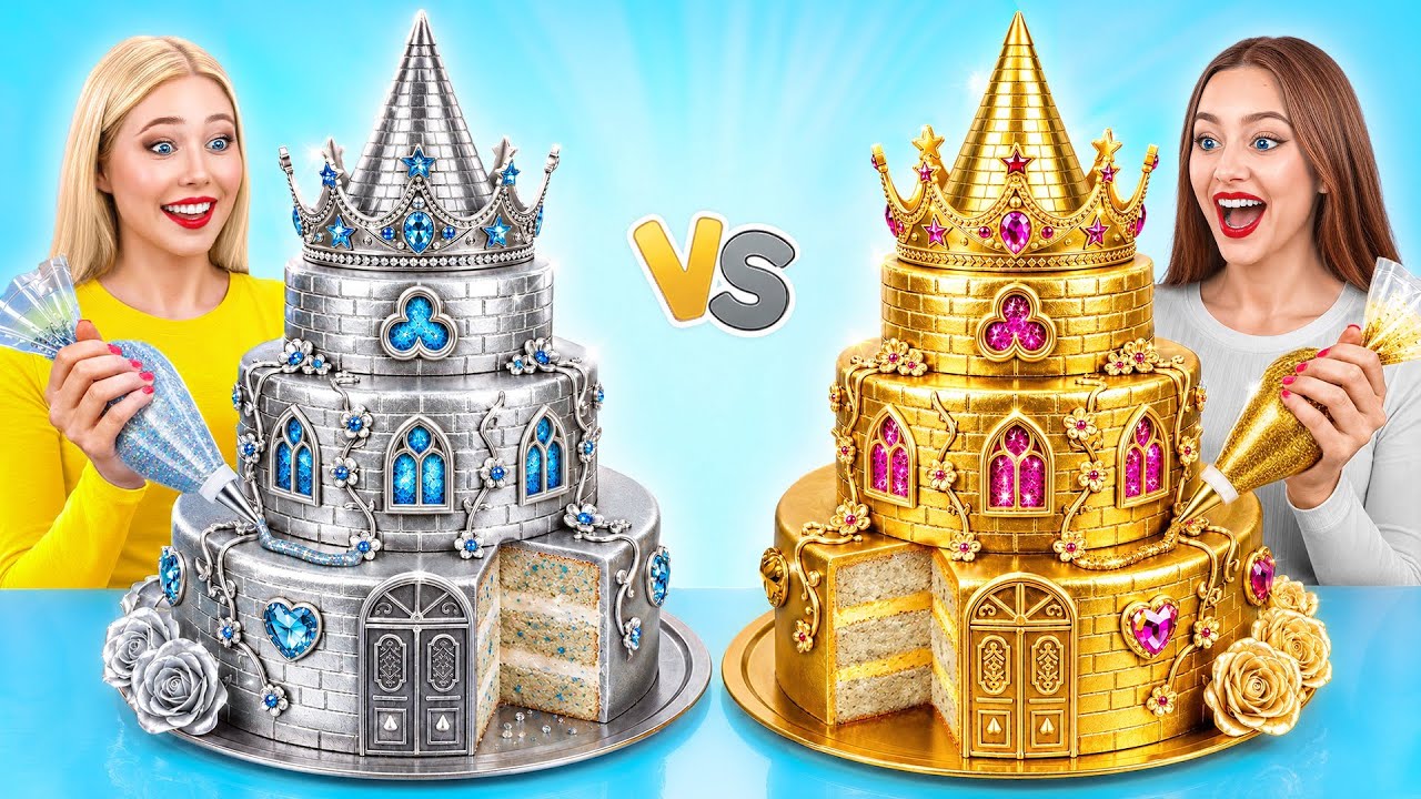 Cake Decorating Challenge Gold vs Silver | Kitchen Hacks and Recipes by Multi DO Challenge