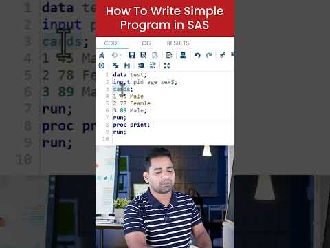 How To Write Simple Program In SAS in 1 Minute!