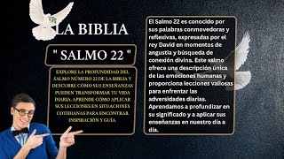 LIBRO DE LOS SALMOS  SALMO 22👉150  UN GRITO DE ANGUSTIA Y UN CANTO DE ALABANZA AL MÚSICO PRINCIPAL