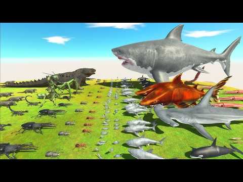 FPS AVATAR SAVE HEISEI GODZILLA and SHARKJIRA FROM TITAN BEAST - Animal Revolt Battle Simulator DINO