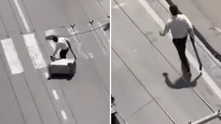 Colli Aminei, le immagini dell'uomo con la spranga che ha seminato il terrore